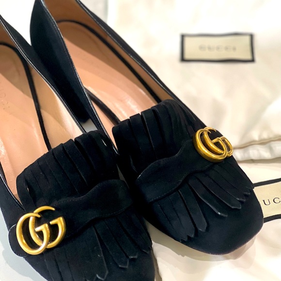 Gucci Suede Mid Heel Pumps - Picture 5 of 6